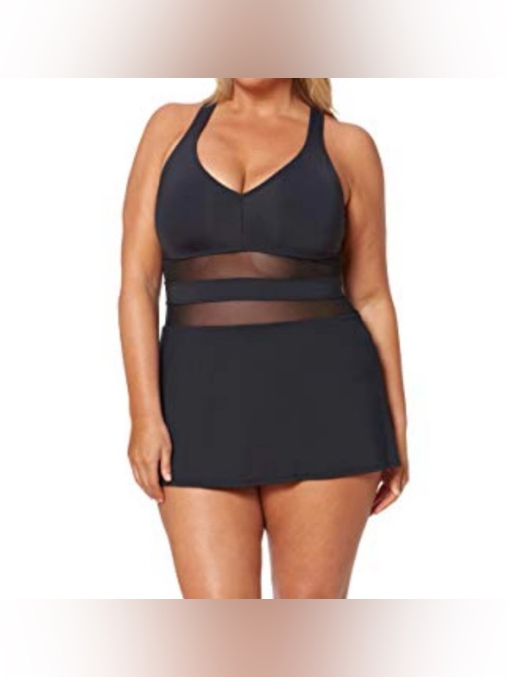 Bleu Rod Beattie Don't Mesh With Me solid swim dress